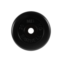 Диск обрезиненный черного цвета, 51 мм MB Barbell MB-PltB51-20